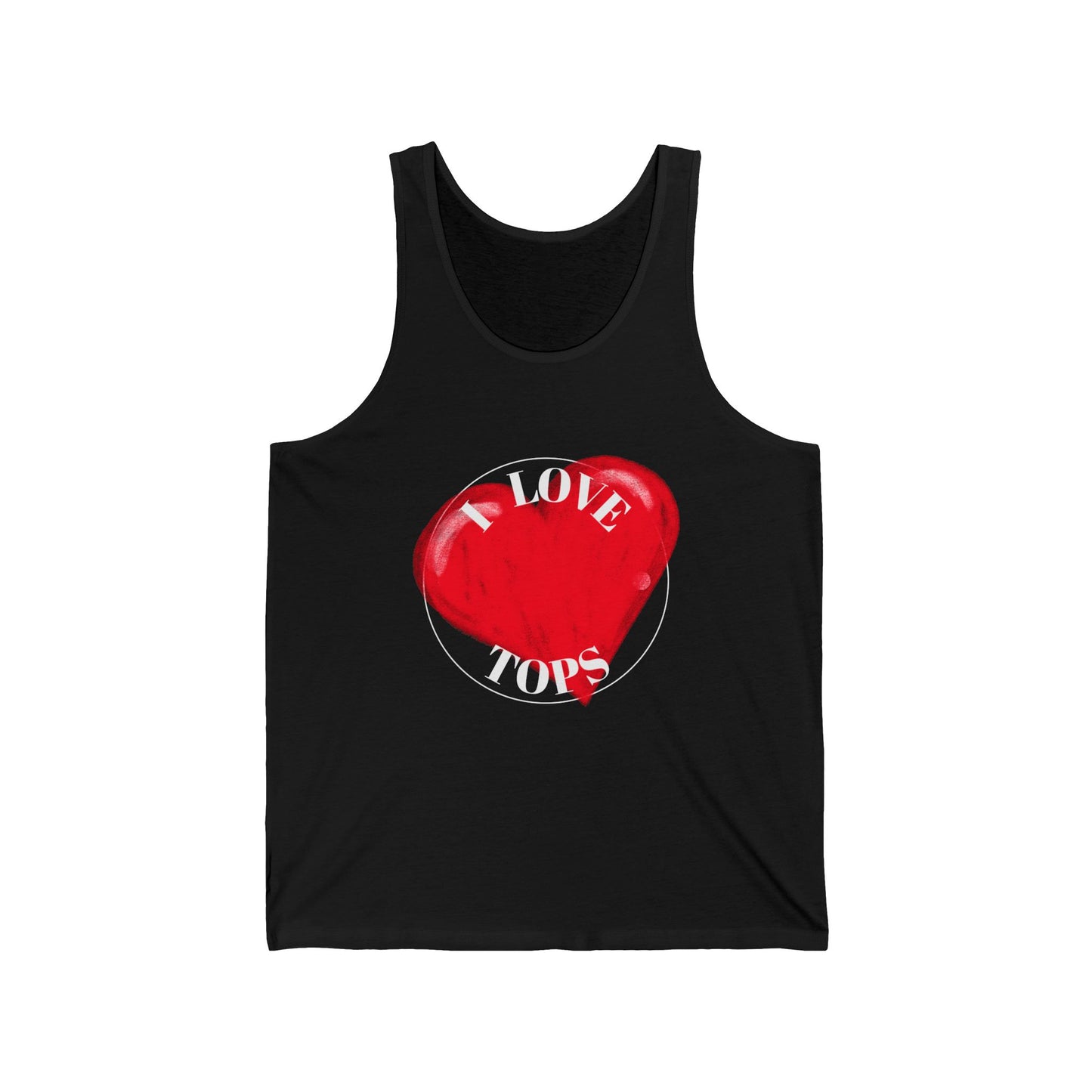 I love Tops Unisex Jersey Tank