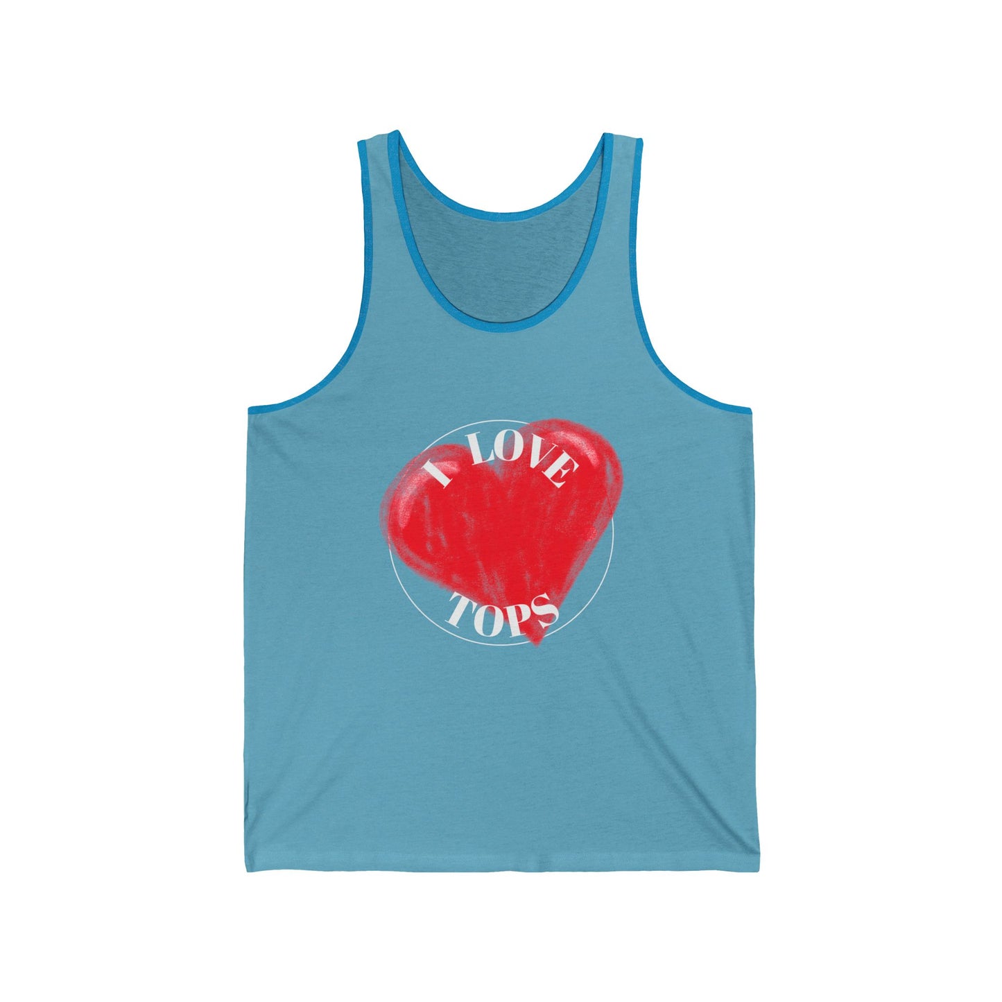 I love Tops Unisex Jersey Tank