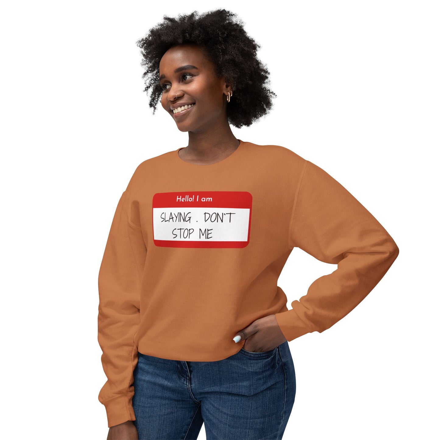 Hello I am ...Unisex Lightweight Crewneck Sweatshirt
