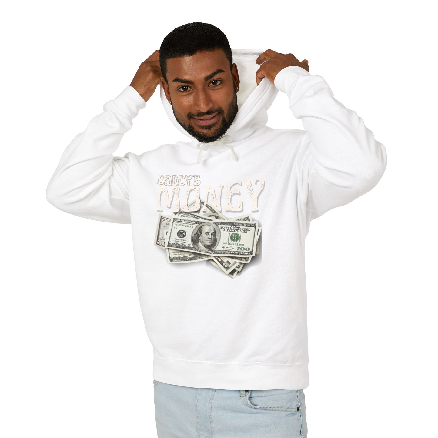 Daddy`s Money Unisex Lightweight Hooded Sweatshirt