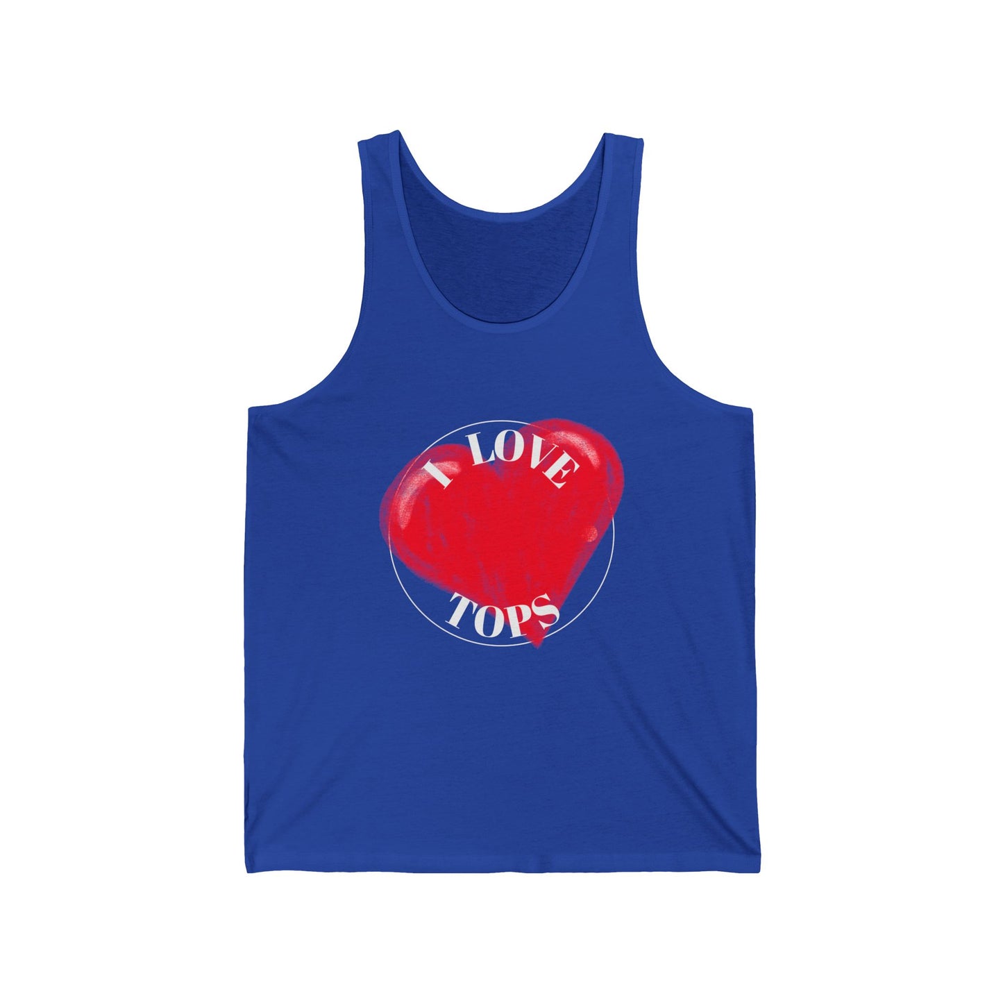 I love Tops Unisex Jersey Tank