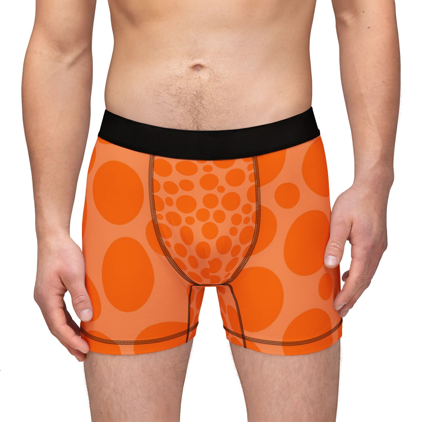 Orange Polka Dot Men's Boxers (AOP)