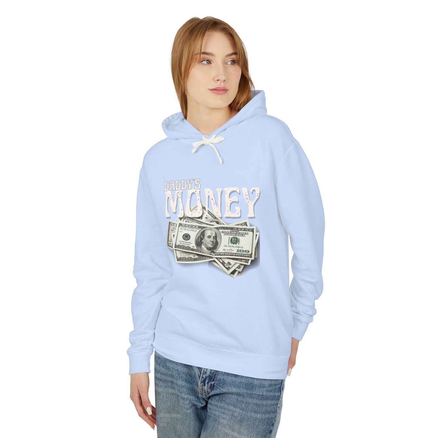 Daddy`s Money Unisex Lightweight Hooded Sweatshirt