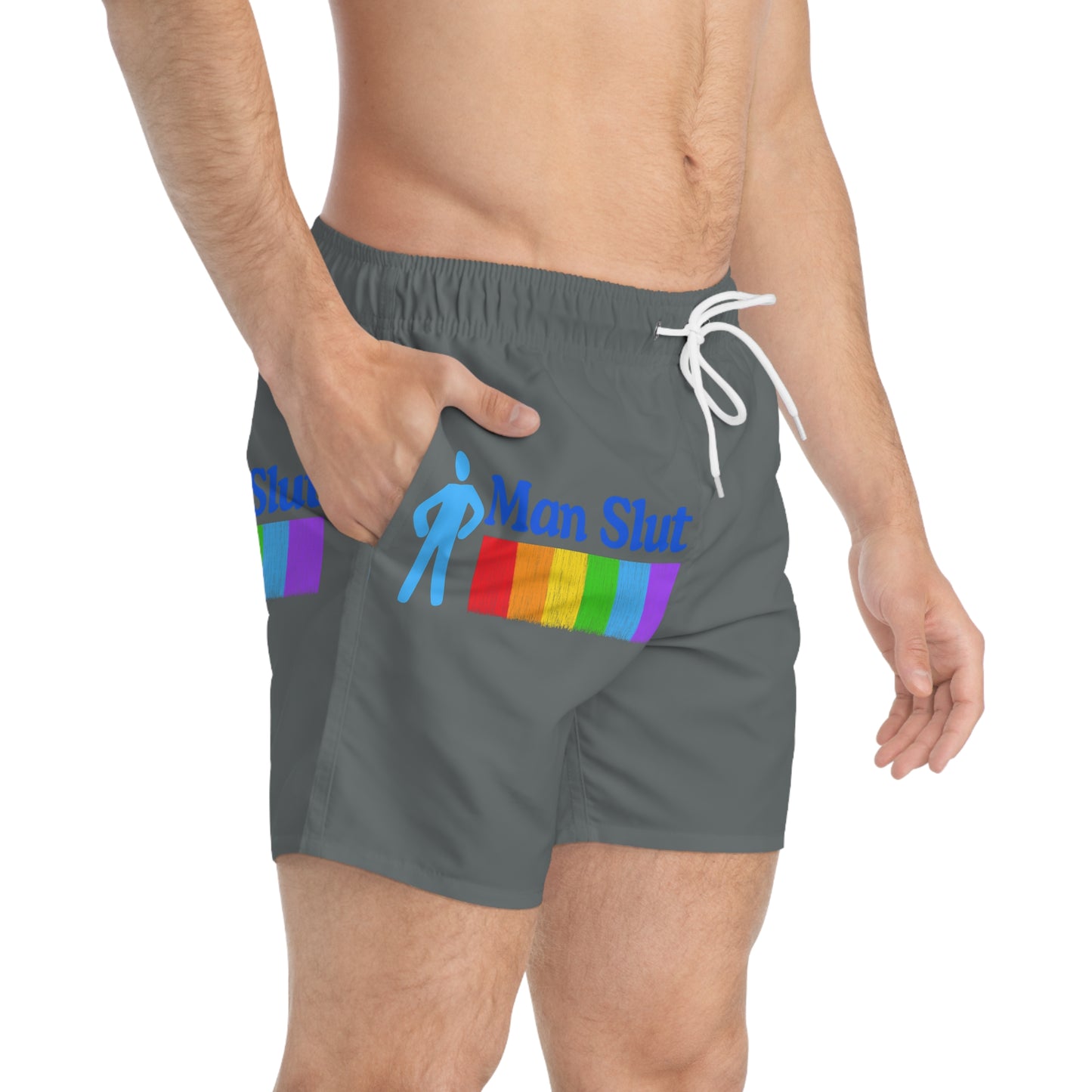 Man Slut Swim Trunks (AOP)
