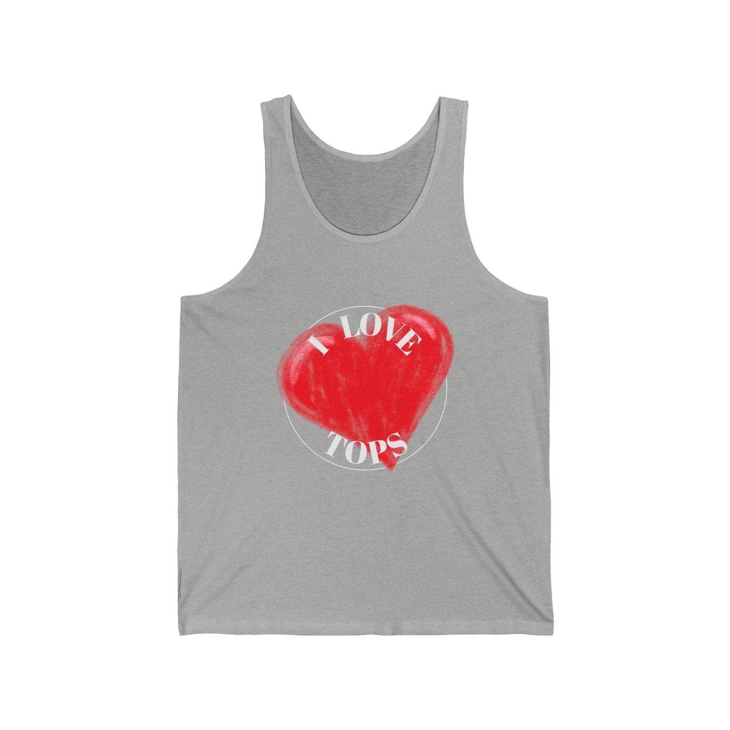 I love Tops Unisex Jersey Tank