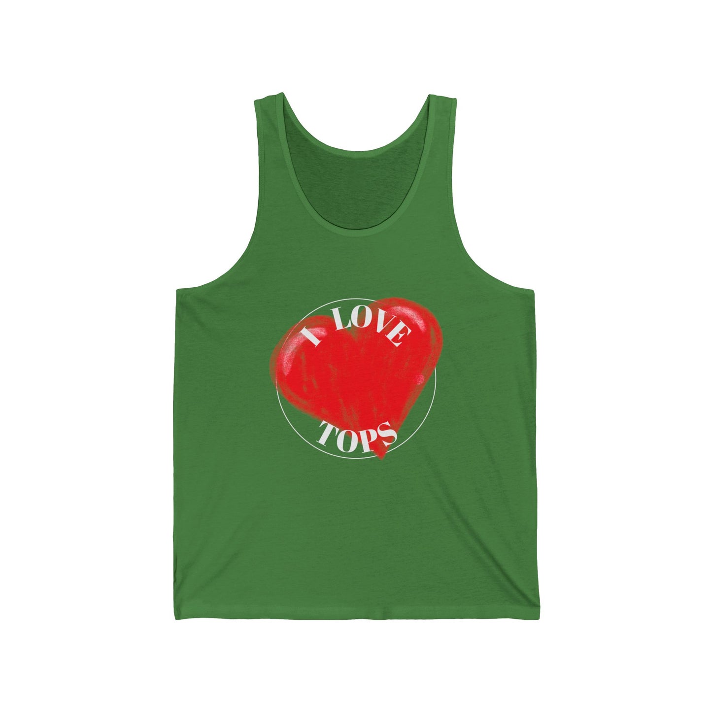 I love Tops Unisex Jersey Tank