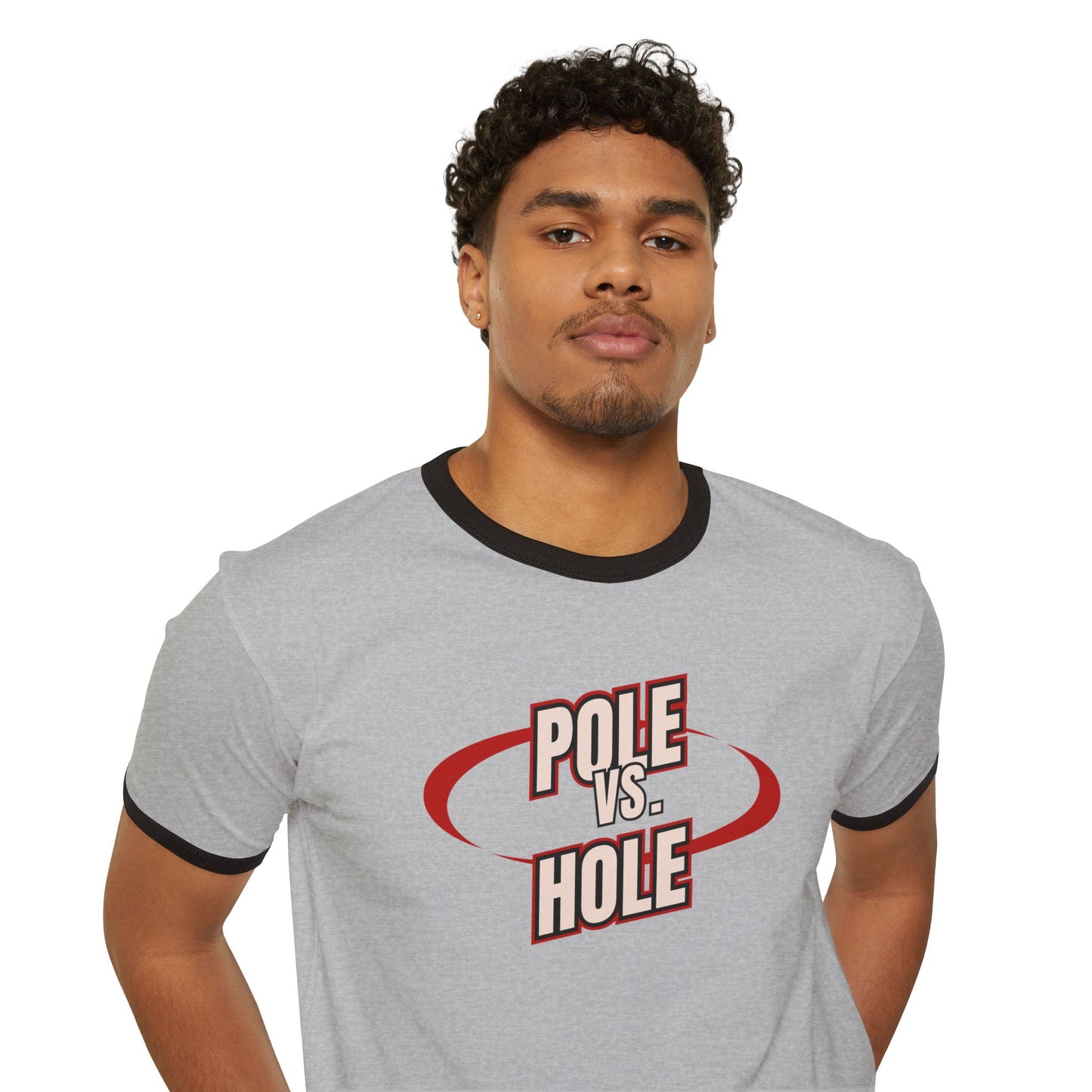 Pole vs. Hole Unisex Cotton Ringer T-Shirt