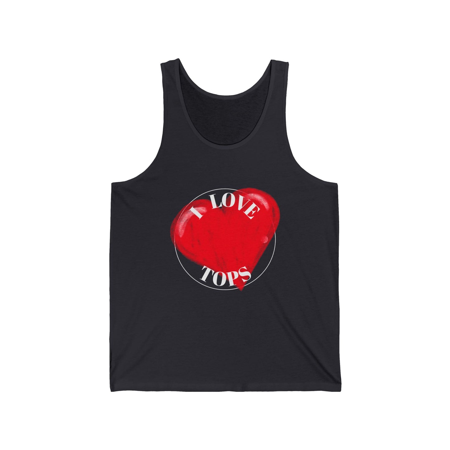 I love Tops Unisex Jersey Tank