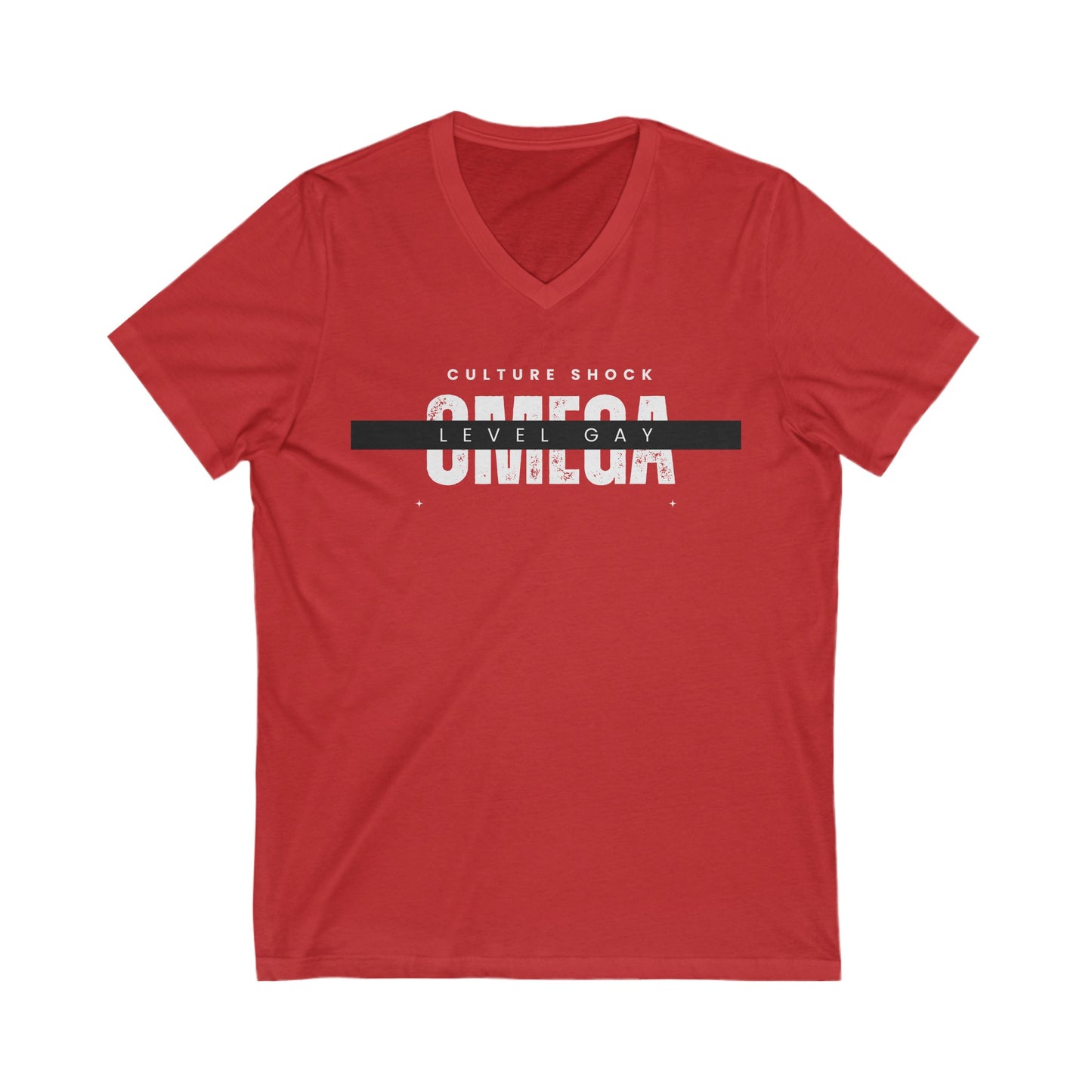 Omega Level Unisex Jersey Short Sleeve V-Neck Tee