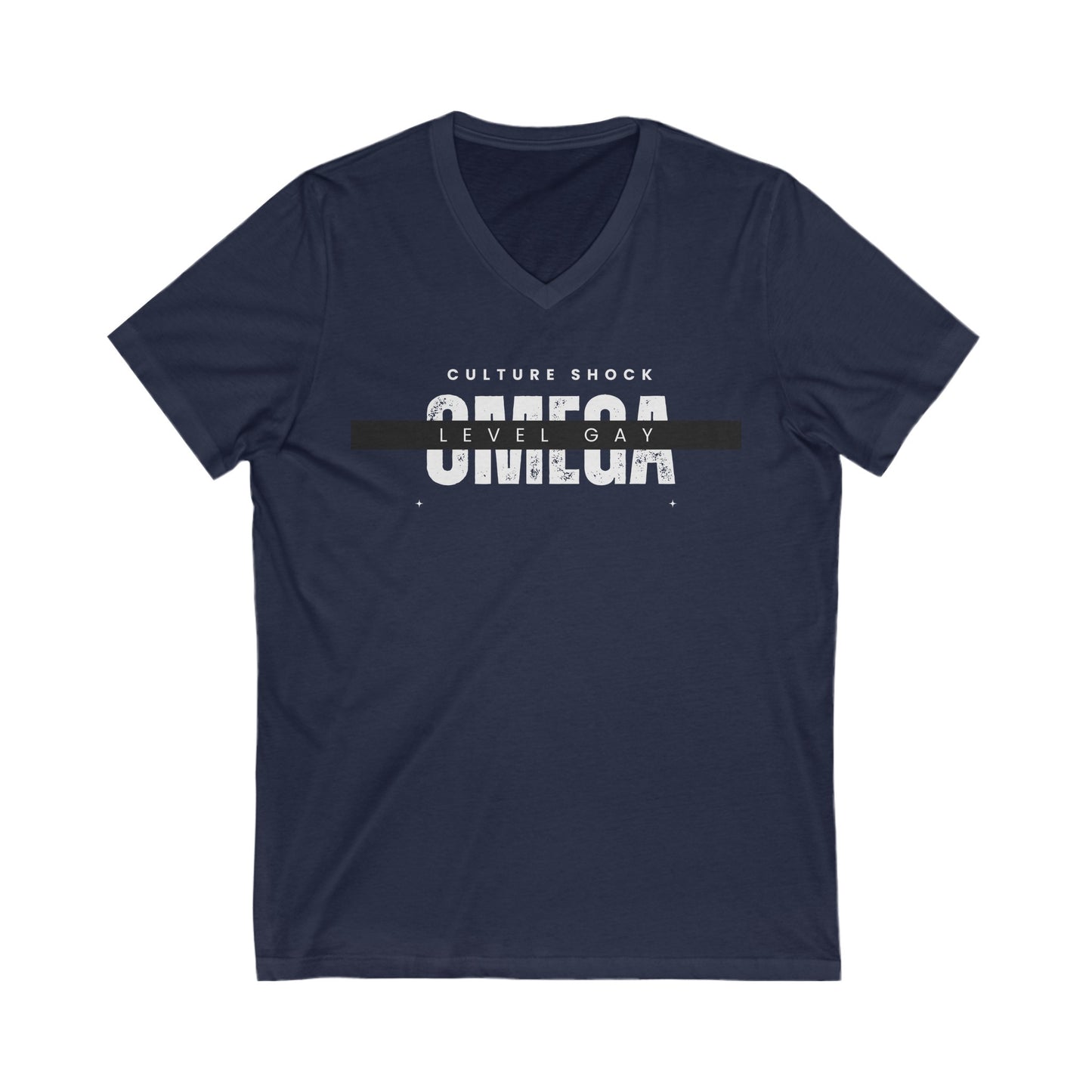 Omega Level Unisex Jersey Short Sleeve V-Neck Tee