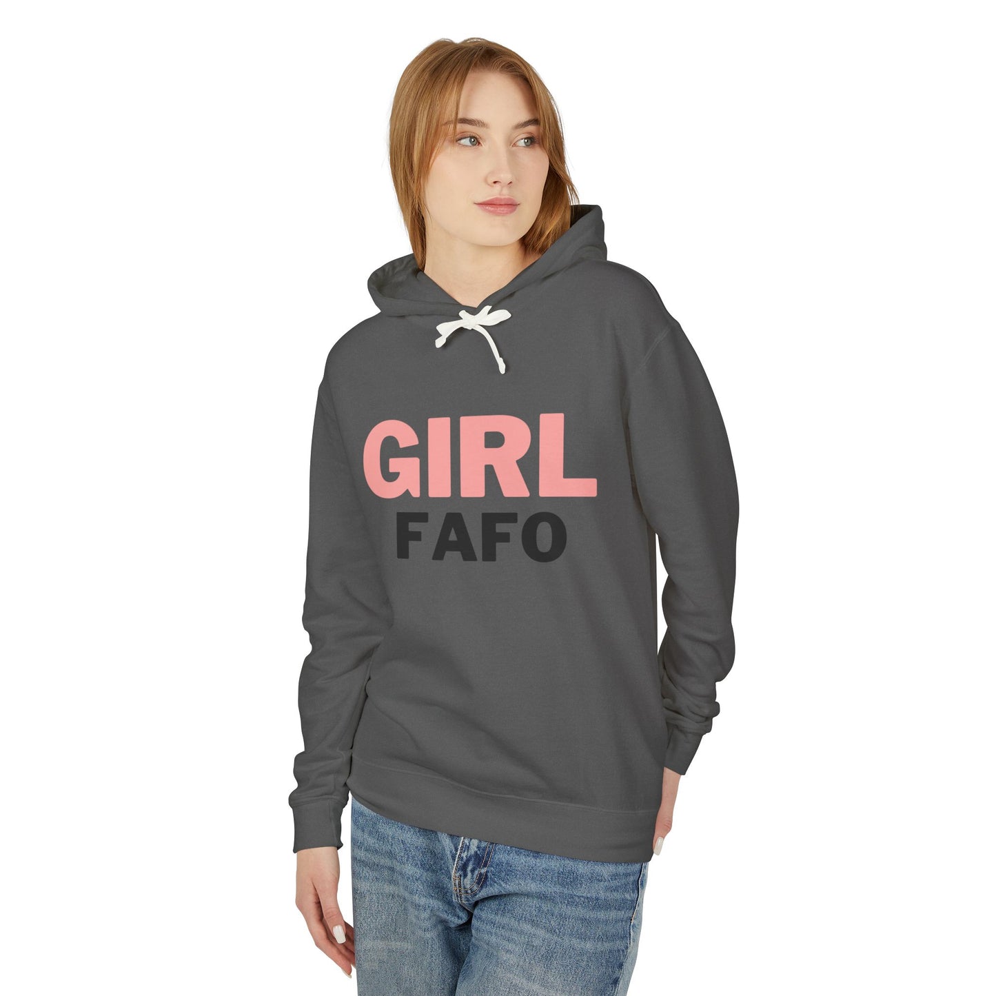 Girl FAFO Unisex Lightweight Hooded Sweatshirt