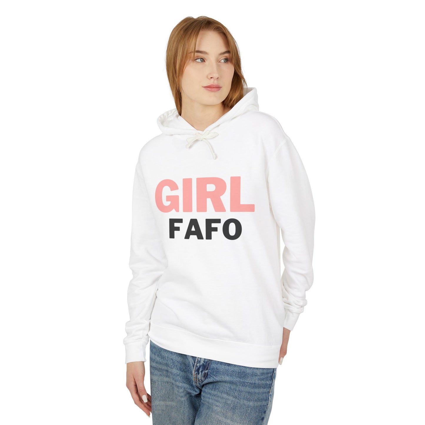 Girl FAFO Unisex Lightweight Hooded Sweatshirt