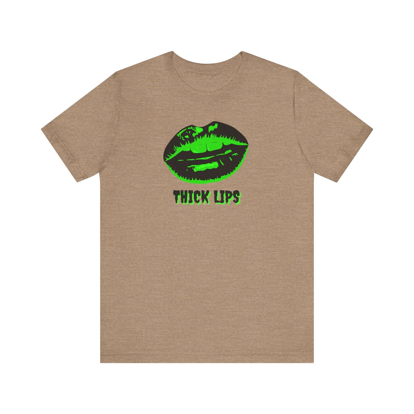 Thick Lips (Green)Unisex Jersey Short Sleeve Tee