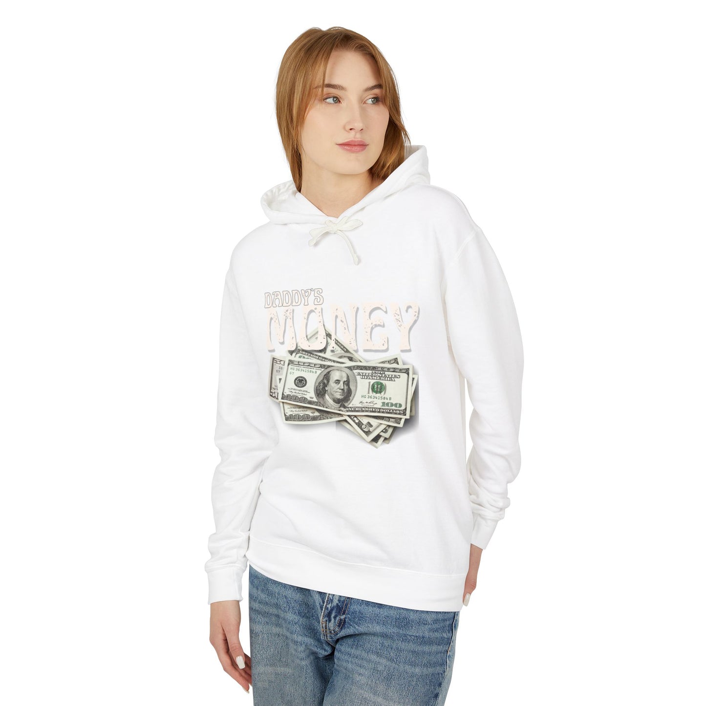 Daddy`s Money Unisex Lightweight Hooded Sweatshirt