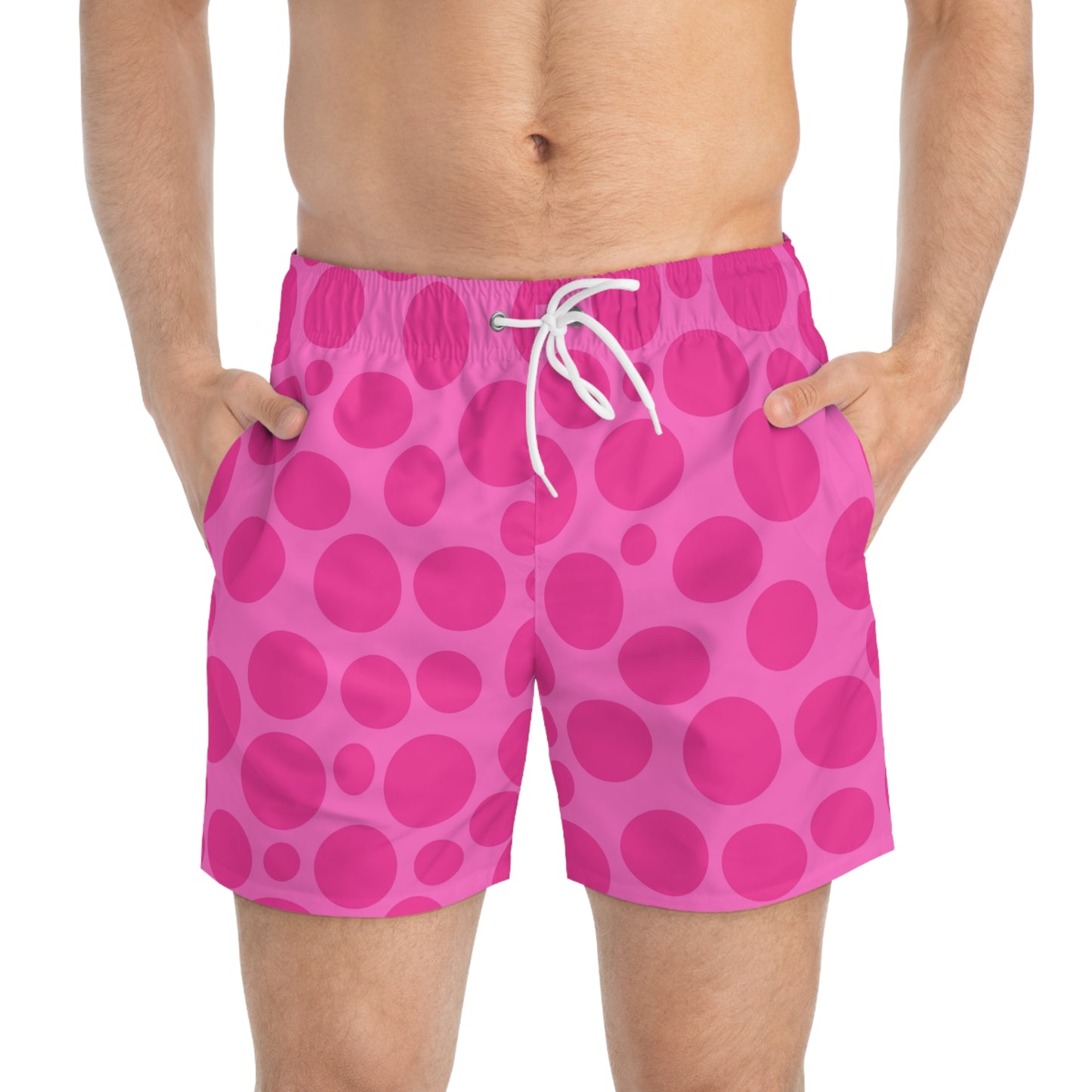 Pink Polka Dot Swim Trunks (AOP)