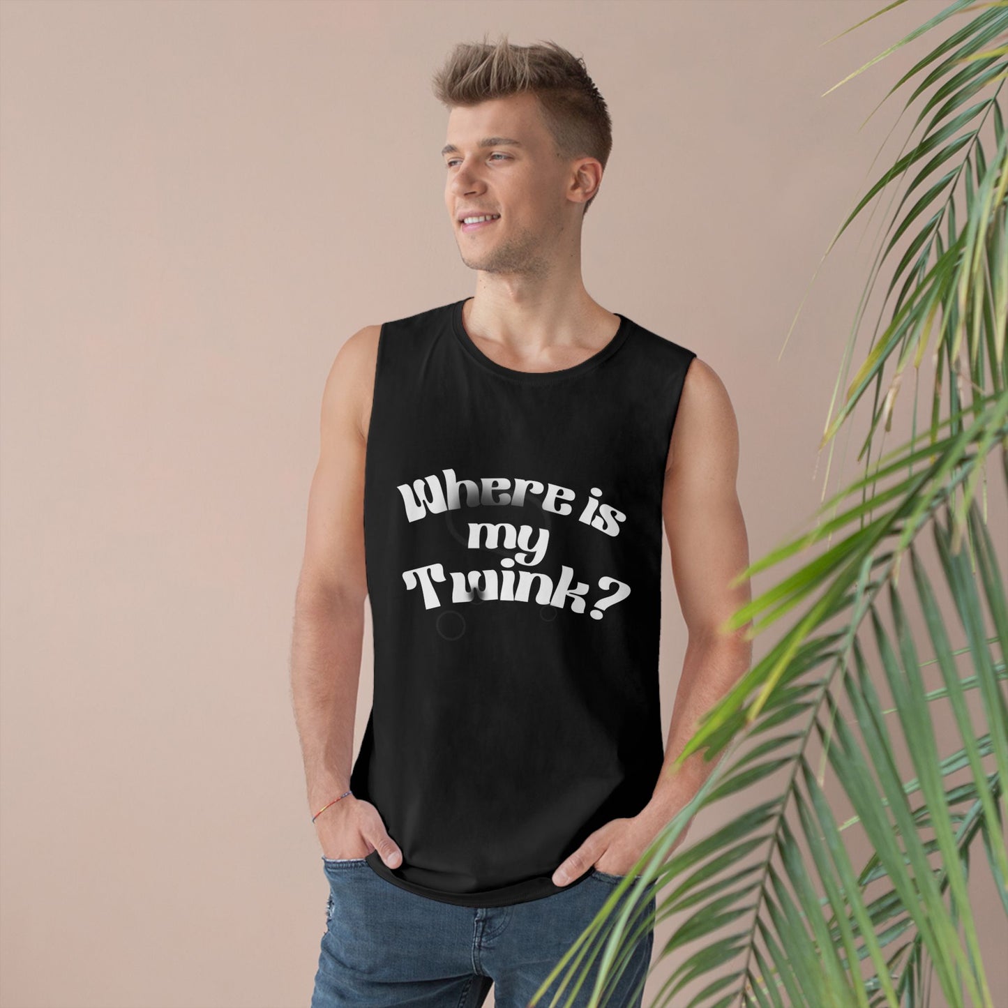 Where is my twink? Unisex Barnard Tank