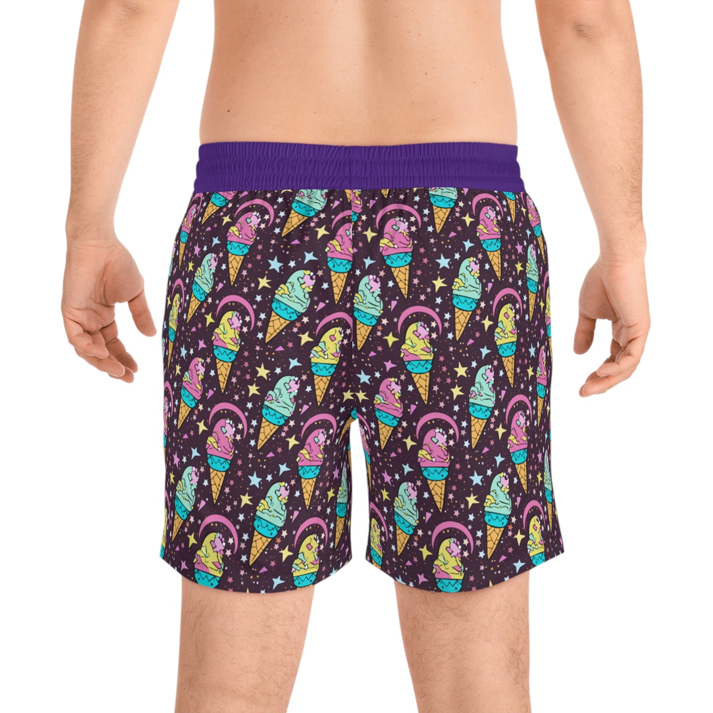 Icecream Galaxy Men's Mid-Length Swim Shorts (AOP)