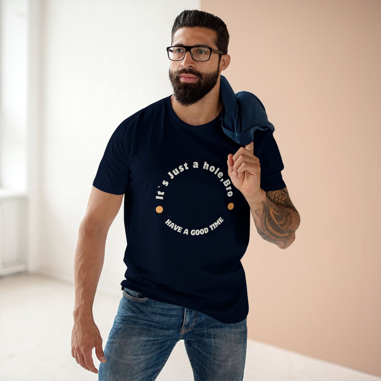 It`s Just a hole, bro Adult Staple Tee