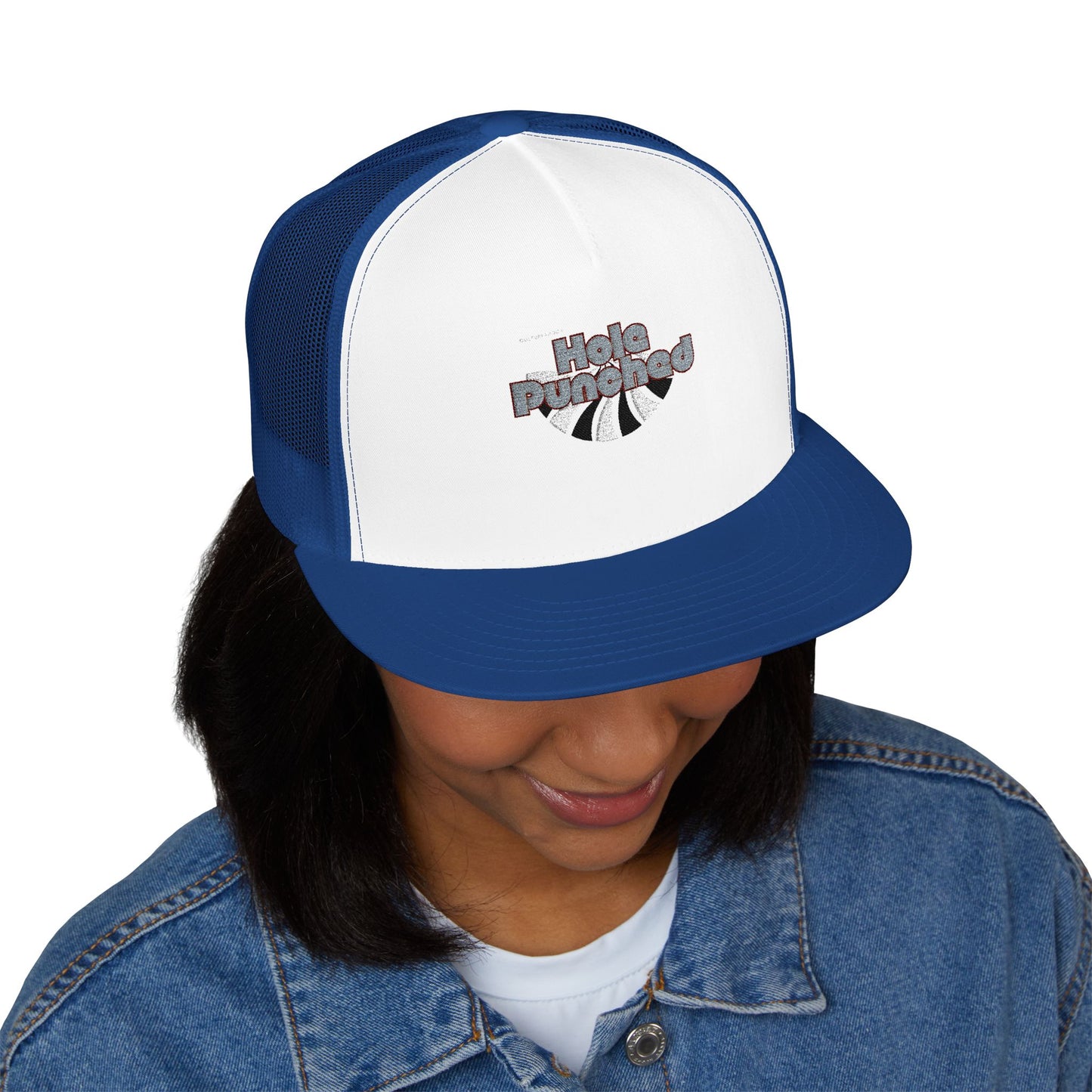 Hole Punched 5 Panel Trucker Cap (Embroidery)