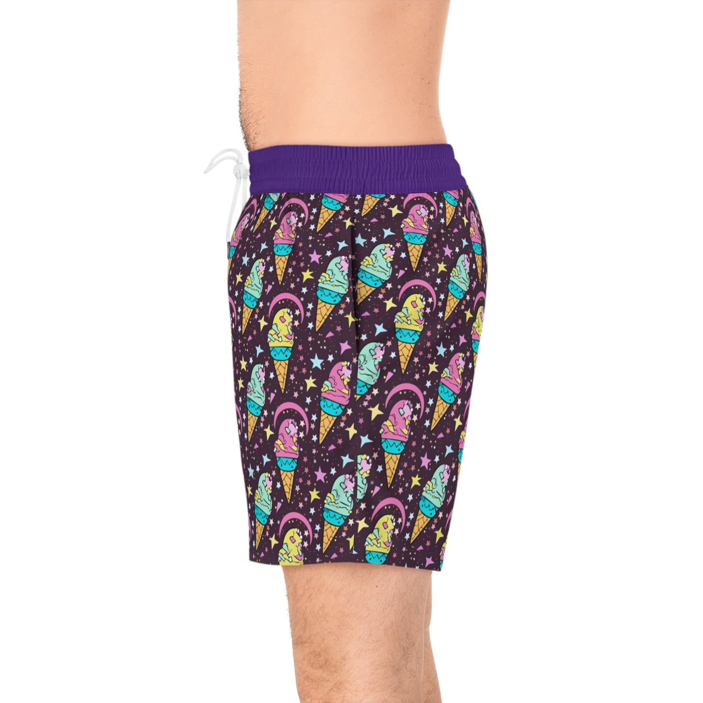 Icecream Galaxy Men's Mid-Length Swim Shorts (AOP)