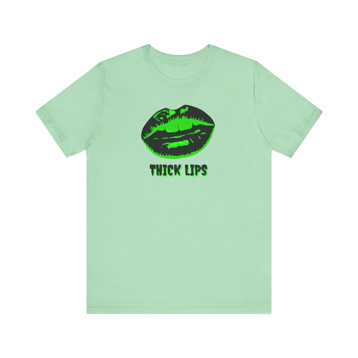 Thick Lips (Green)Unisex Jersey Short Sleeve Tee