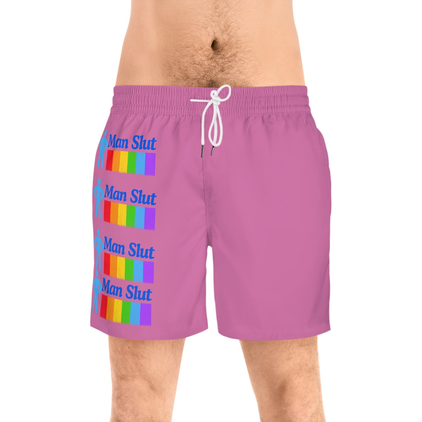 Manslut Men's Mid-Length Swim Shorts (AOP)