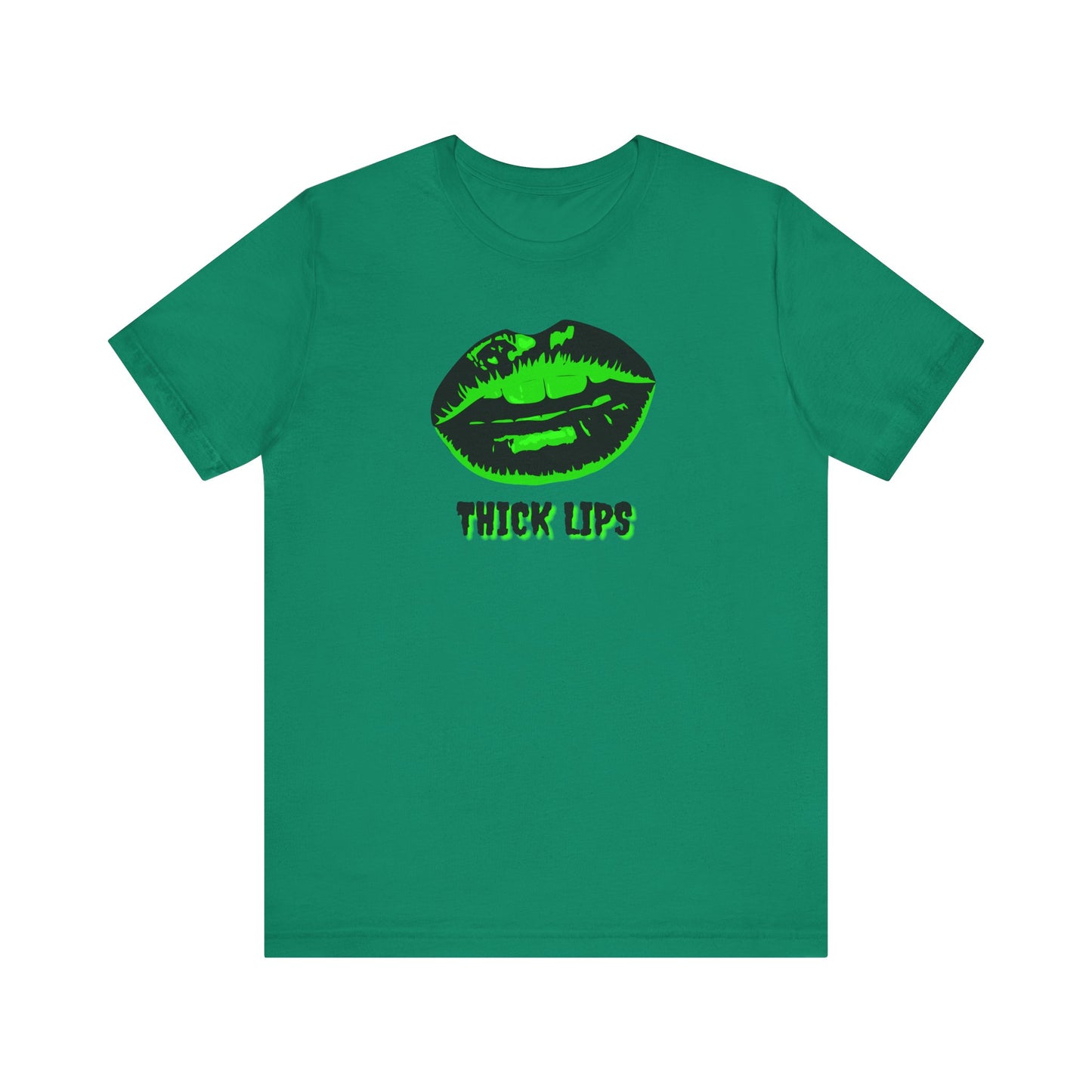 Thick Lips (Green)Unisex Jersey Short Sleeve Tee
