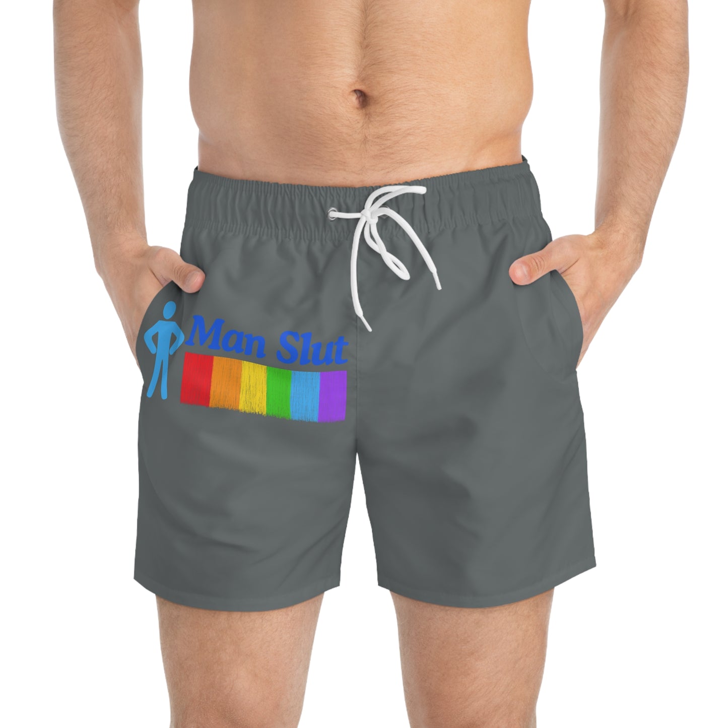 Man Slut Swim Trunks (AOP)