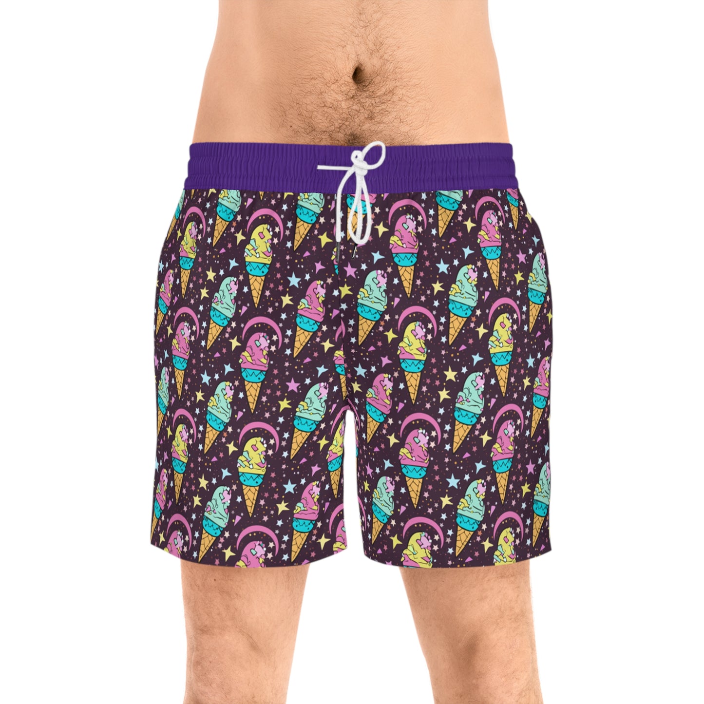 Icecream Galaxy Men's Mid-Length Swim Shorts (AOP)