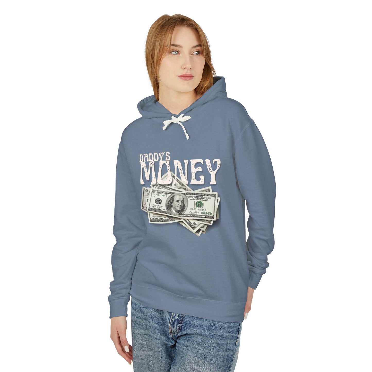 Daddy`s Money Unisex Lightweight Hooded Sweatshirt