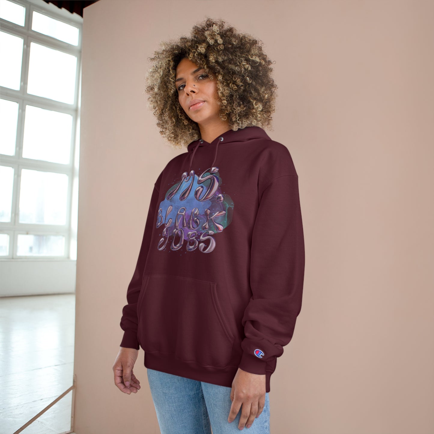 Ms. Black Jobs Champion Hoodie