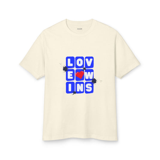 Love Wins Unisex Garment-Dyed Heavyweight Cotton Tee