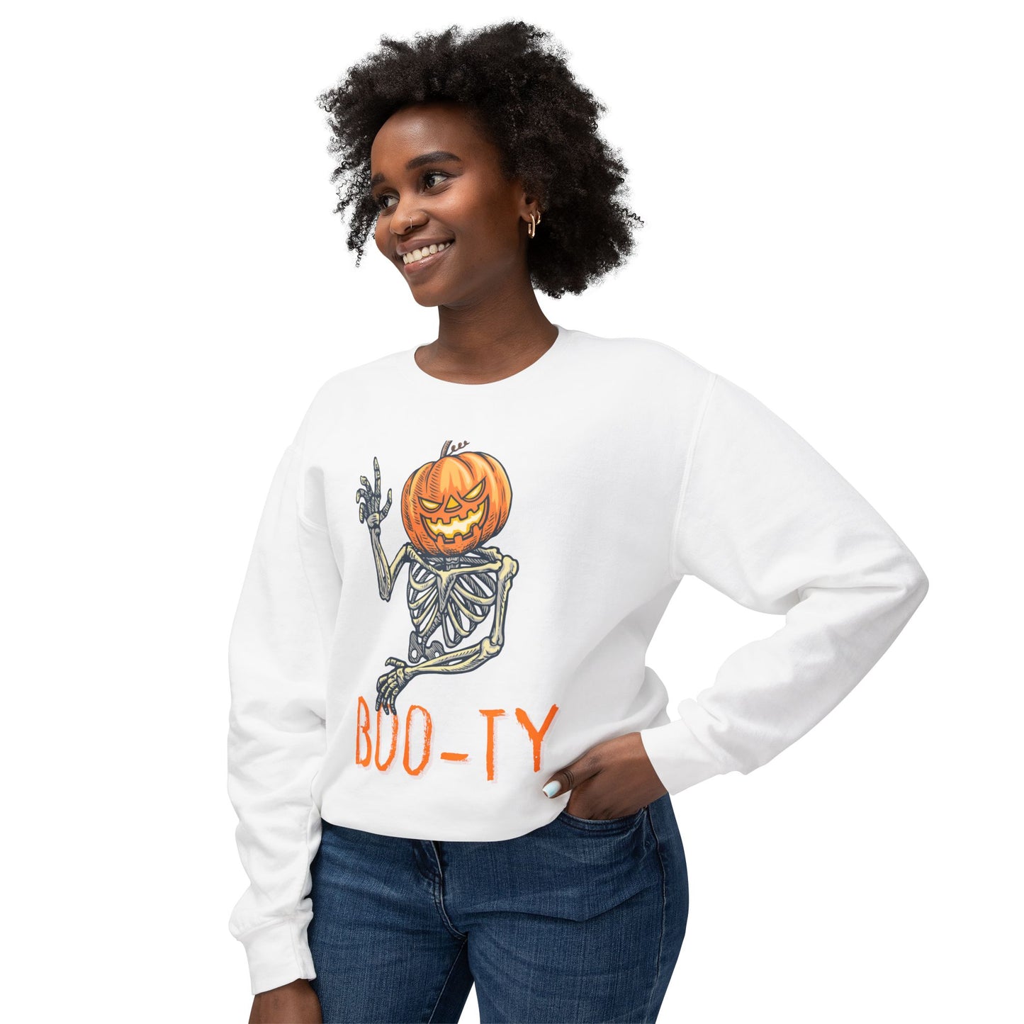 Boo Halloween Unisex Lightweight Crewneck Sweatshirt