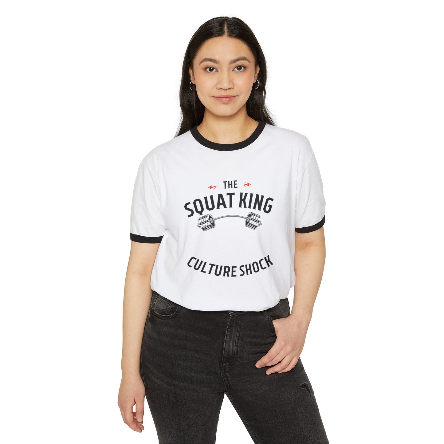 Squat King Unisex Cotton Ringer T-Shirt