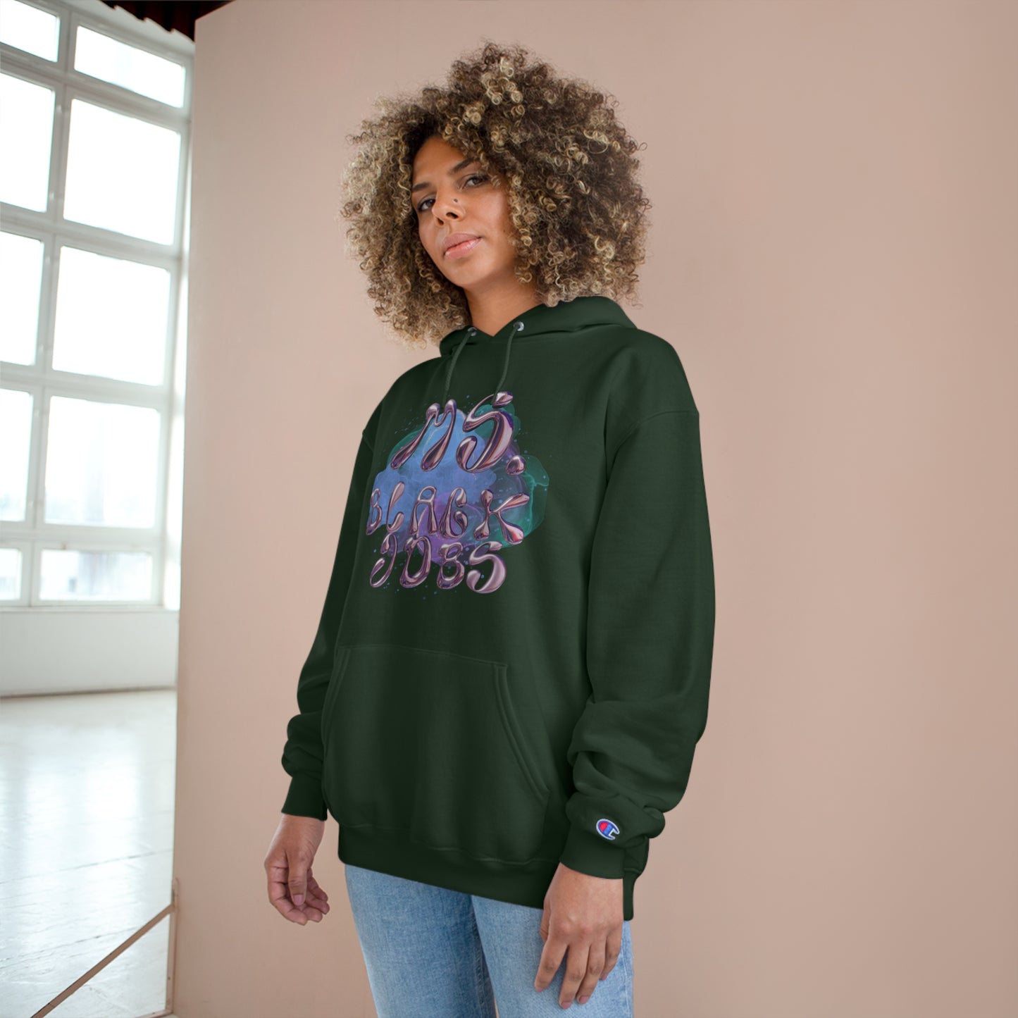 Ms. Black Jobs Champion Hoodie