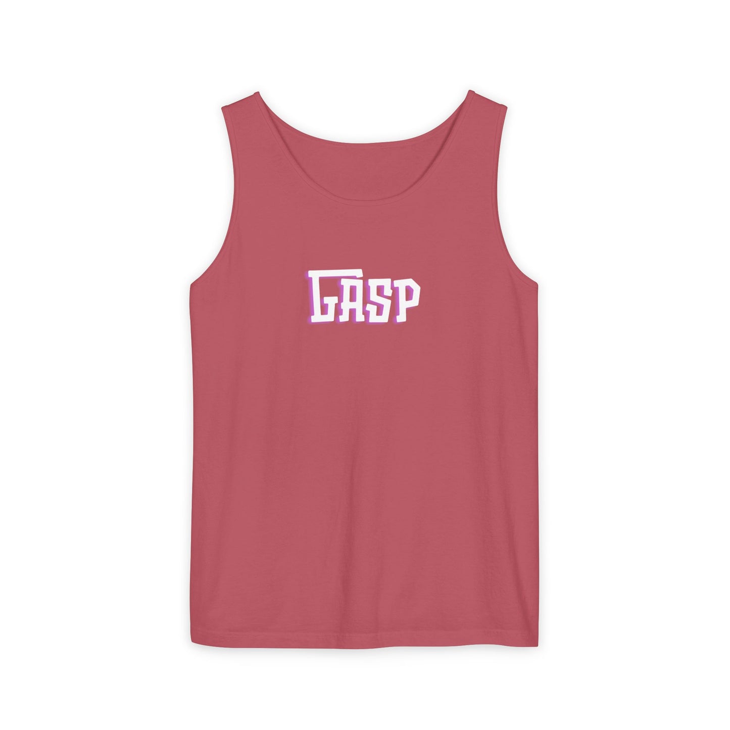 Gasp Letters White Unisex Garment-Dyed Tank Top