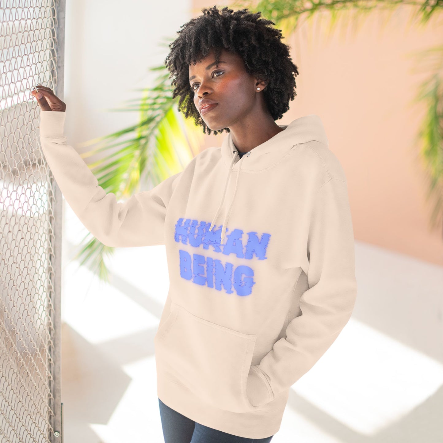 Human-Being Three-Panel Fleece Hoodie