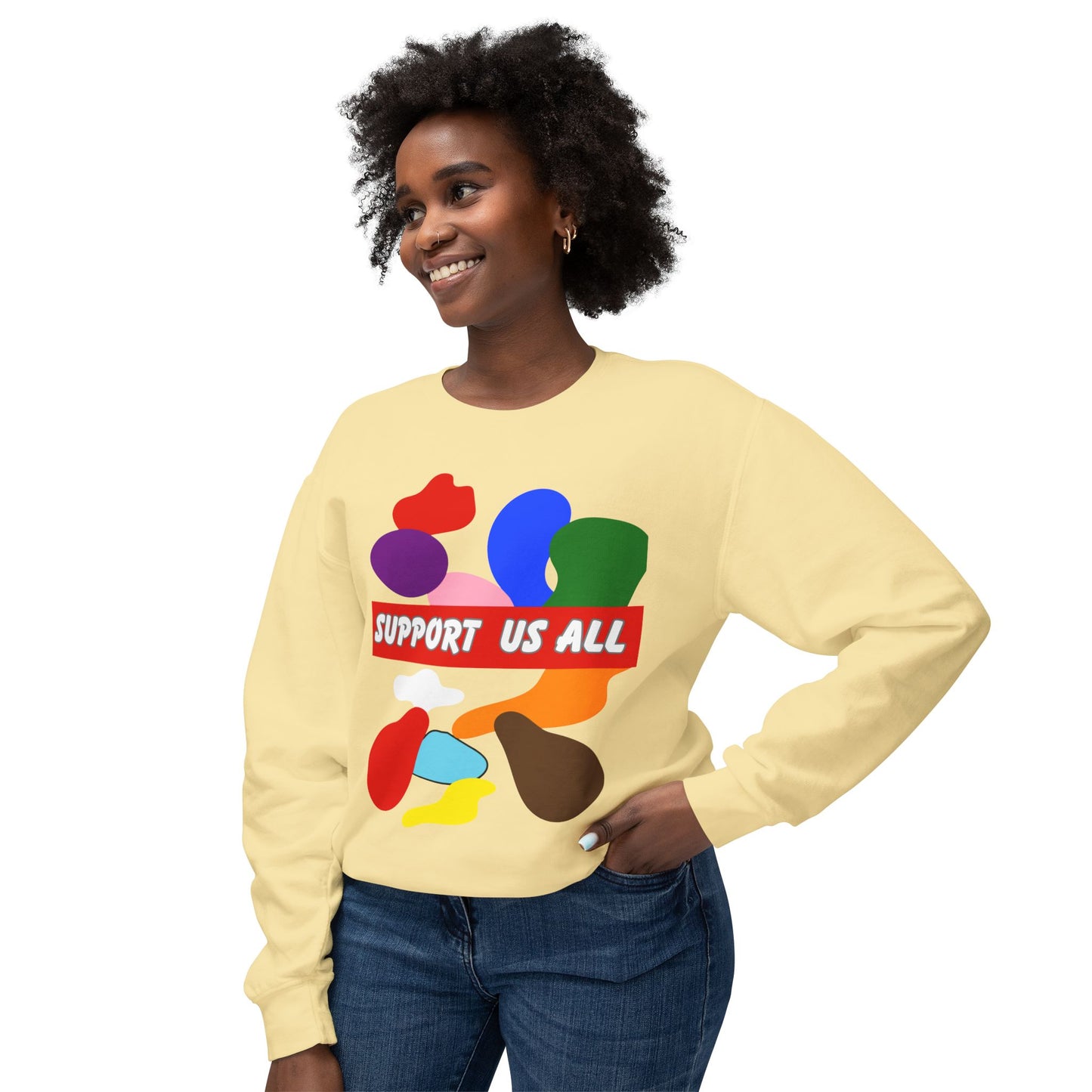 Support Us All Unisex Lightweight Crewneck Sweatshirt