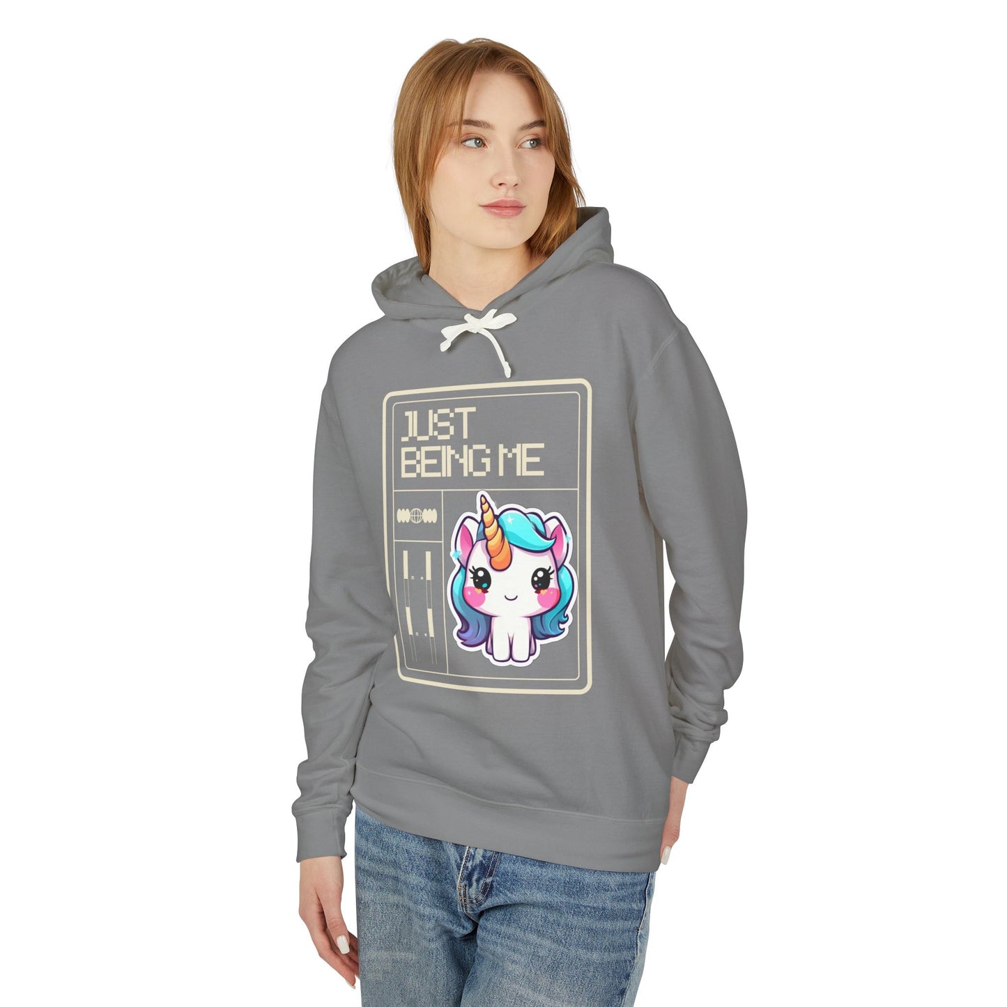 Just Being Me .... Unisex Lightweight Hooded Sweatshirt