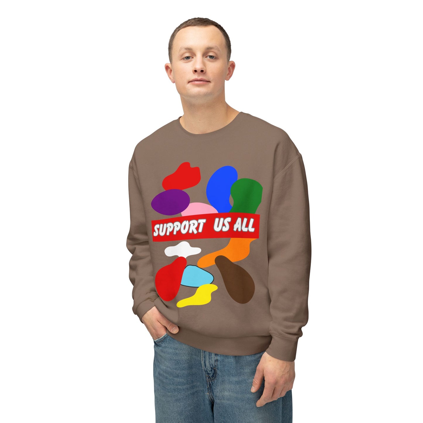 Support Us All Unisex Lightweight Crewneck Sweatshirt