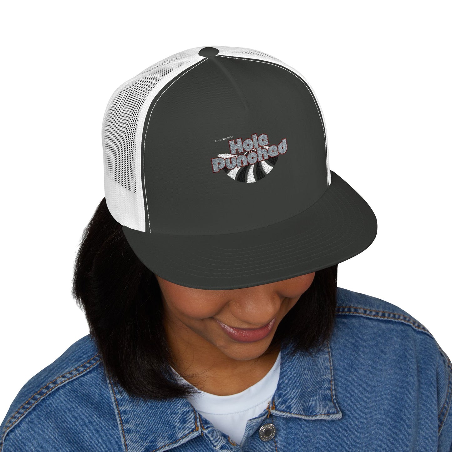 Hole Punched 5 Panel Trucker Cap (Embroidery)