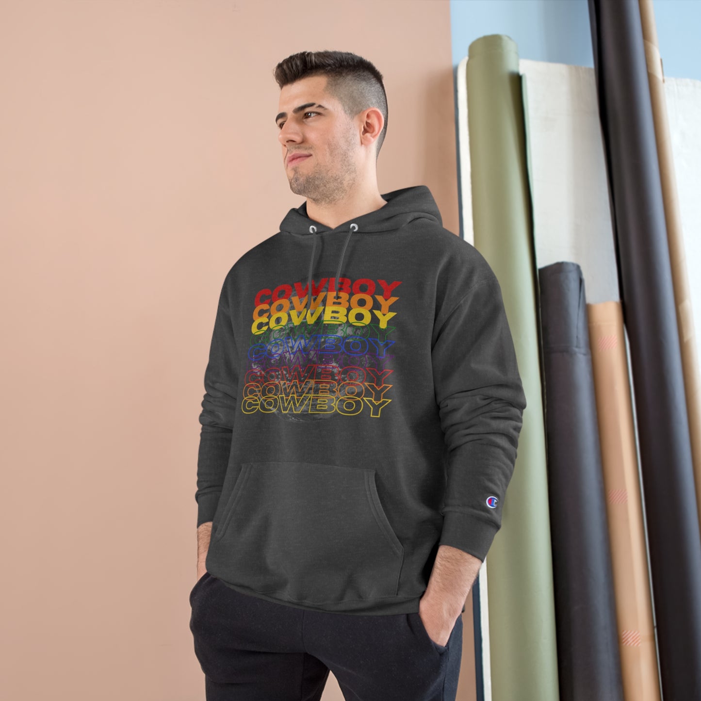 Rainbow Cowboy Champion Hoodie