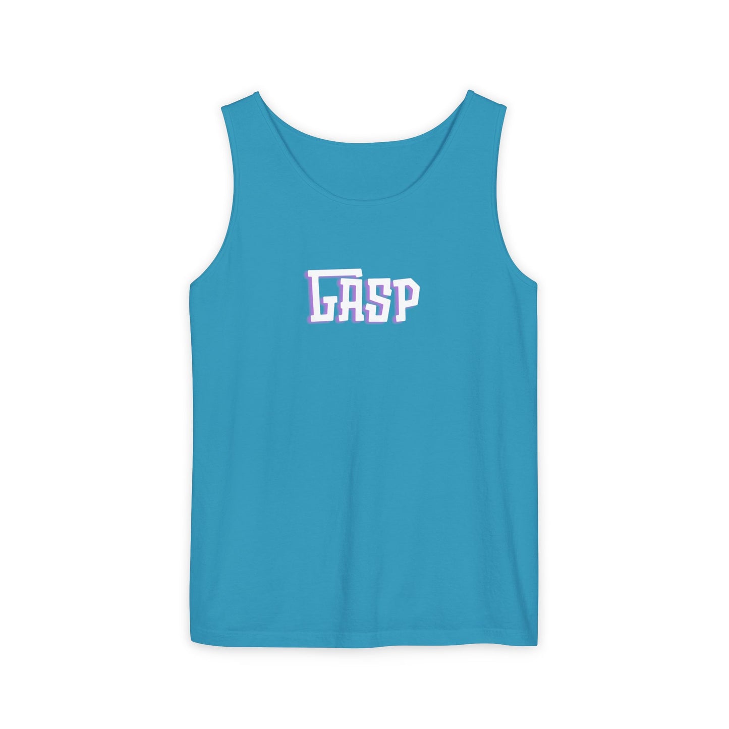 Gasp Letters White Unisex Garment-Dyed Tank Top