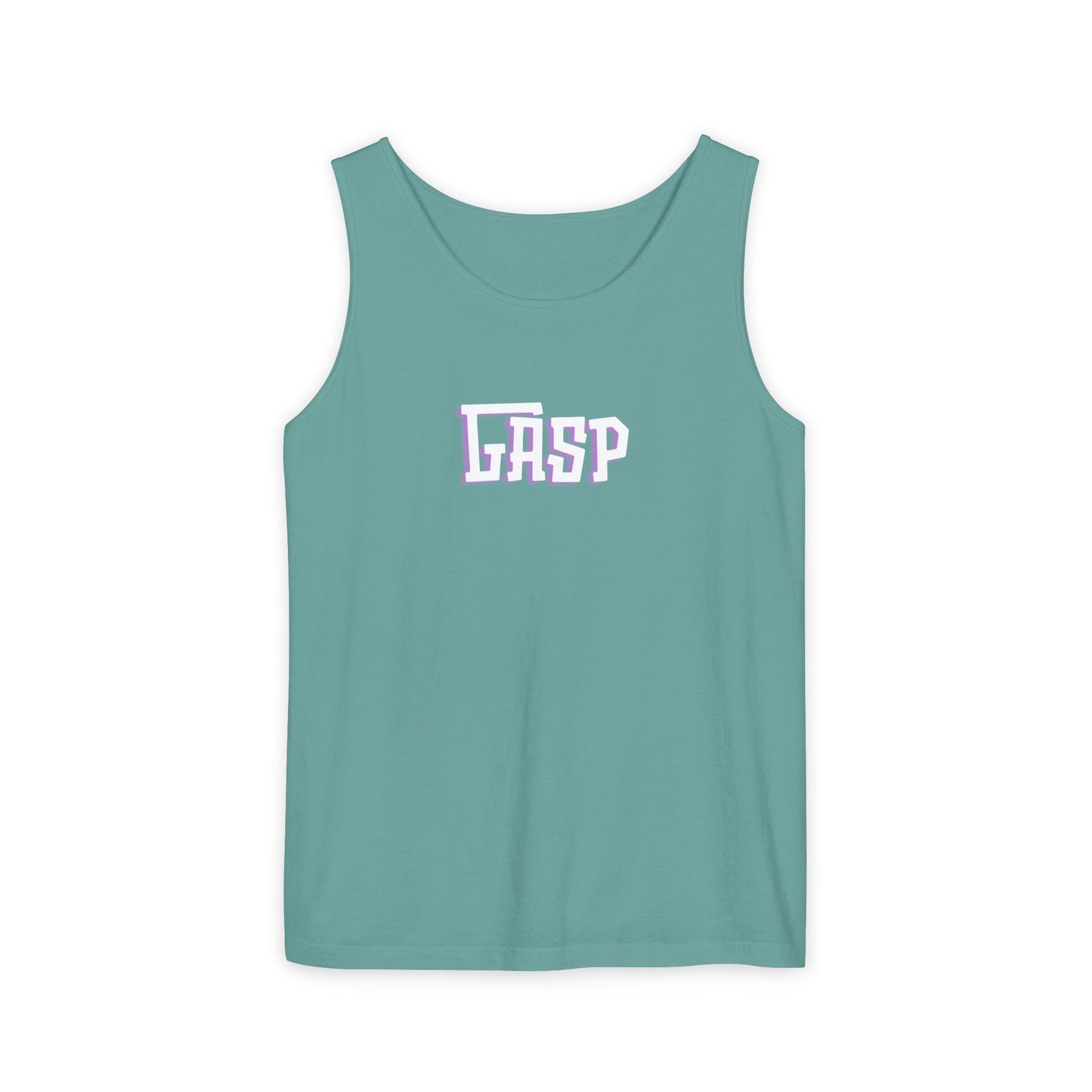 Gasp Letters White Unisex Garment-Dyed Tank Top