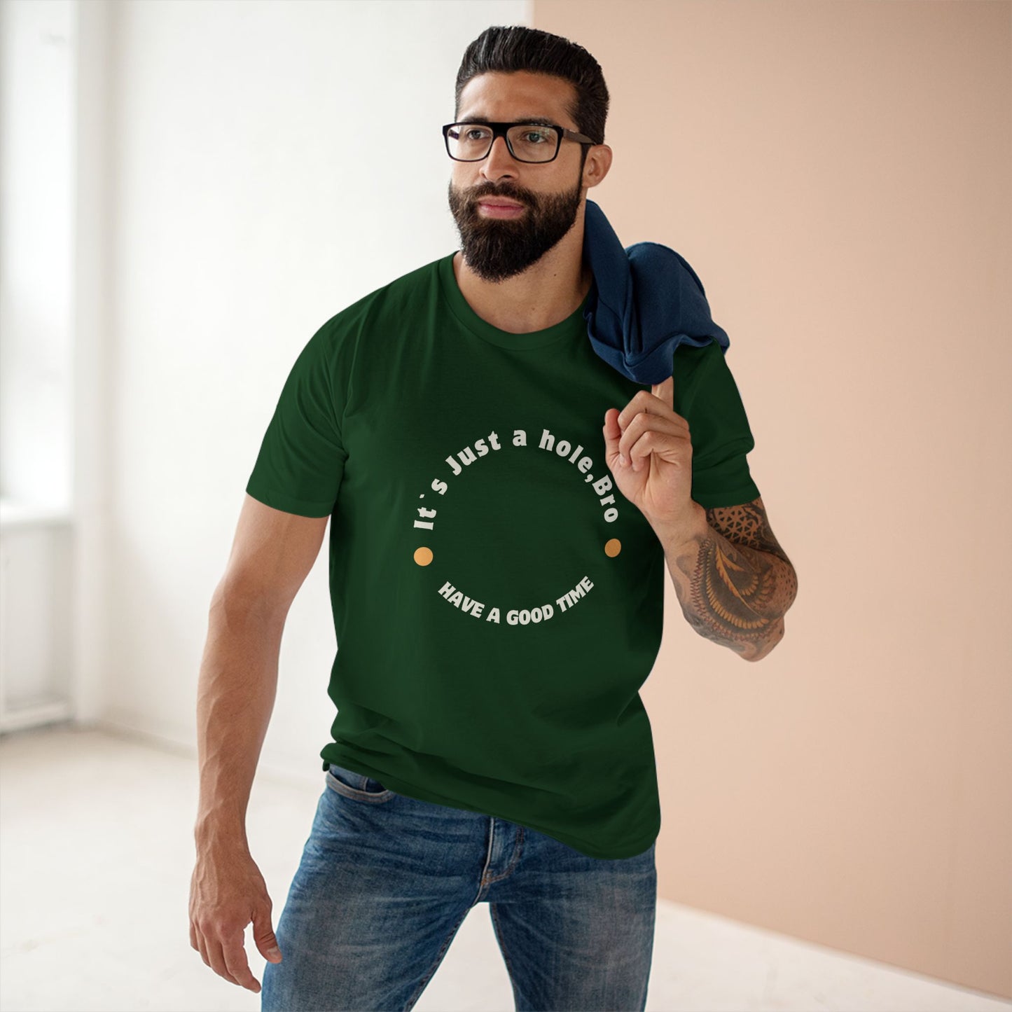 It`s Just a hole, bro Adult Staple Tee