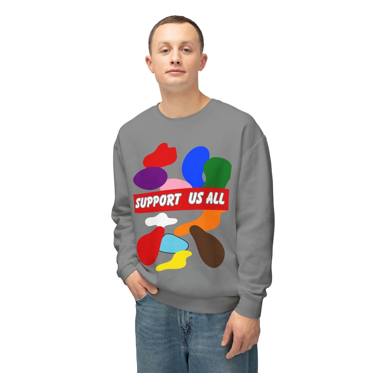 Support Us All Unisex Lightweight Crewneck Sweatshirt