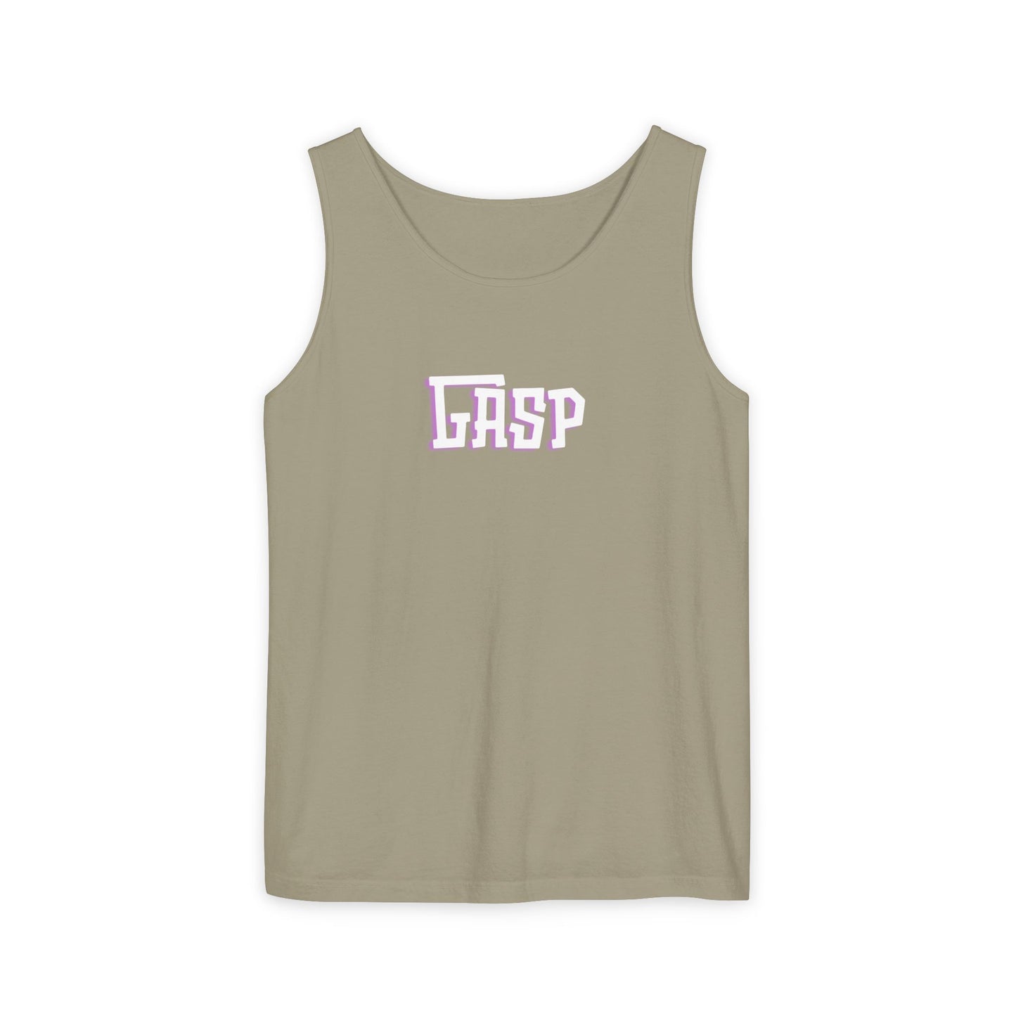 Gasp Letters White Unisex Garment-Dyed Tank Top