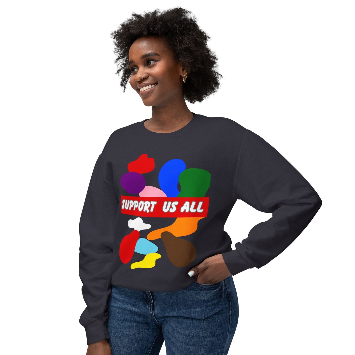 Support Us All Unisex Lightweight Crewneck Sweatshirt