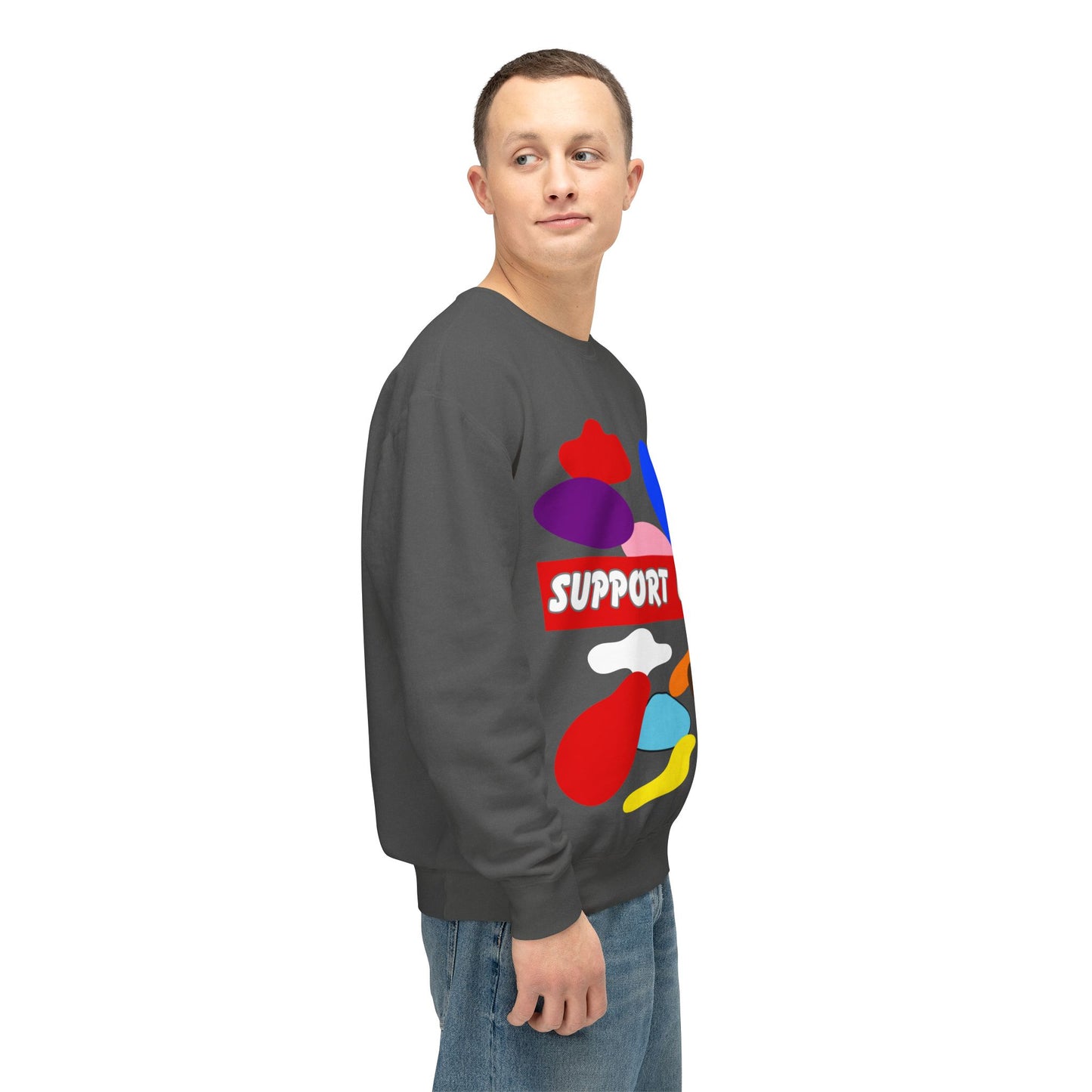 Support Us All Unisex Lightweight Crewneck Sweatshirt