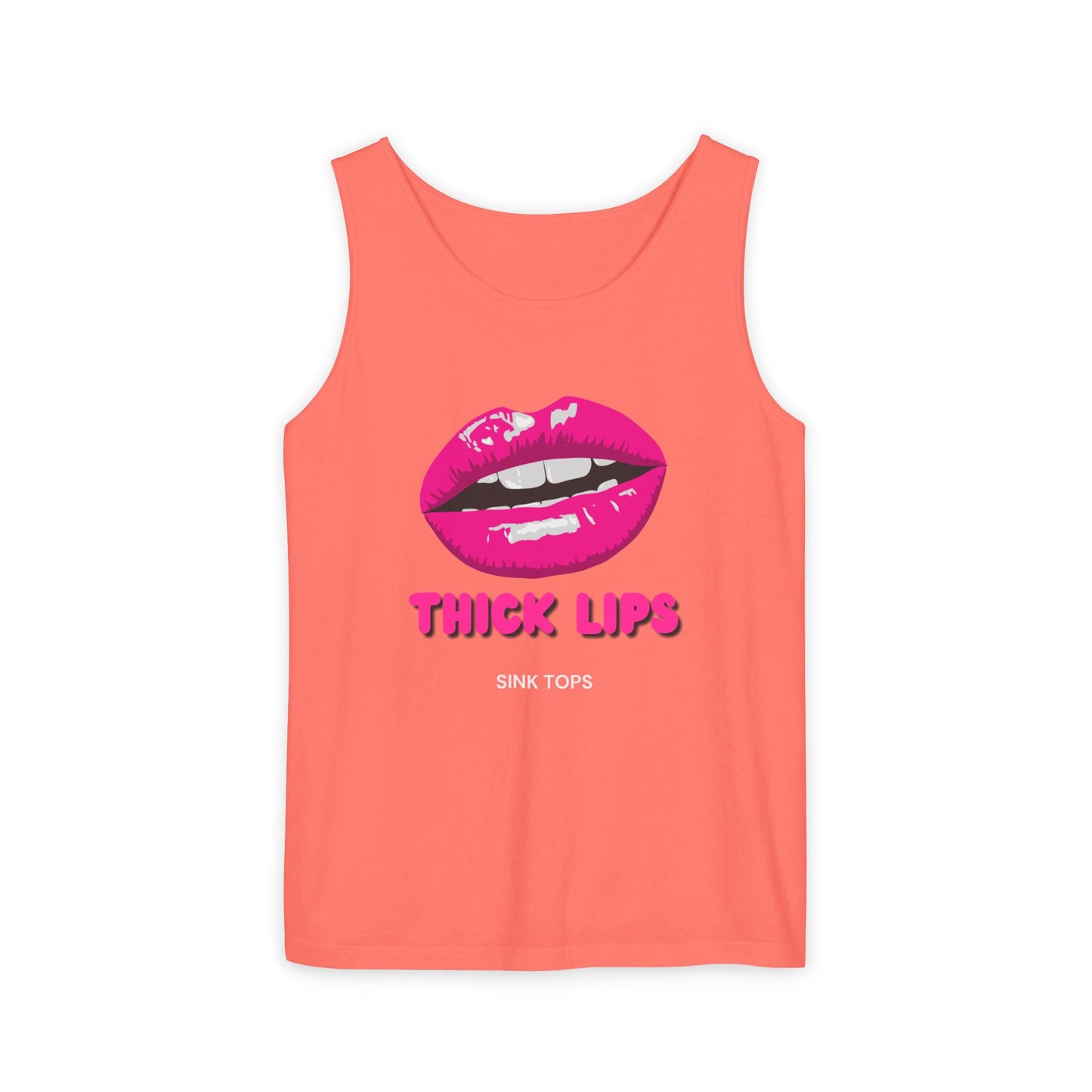 Thick Lips Sink Tops Unisex Garment-Dyed Tank Top